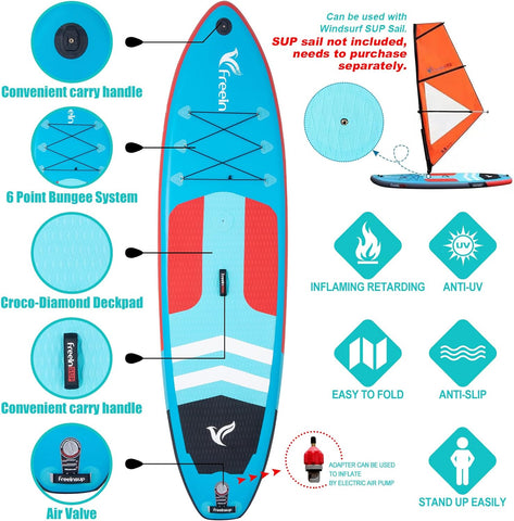 Freein 10'6 Inflatable Windsurf SUP & Sail