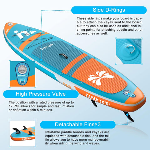 Freein 10'6 Inflatable Kayak SUP